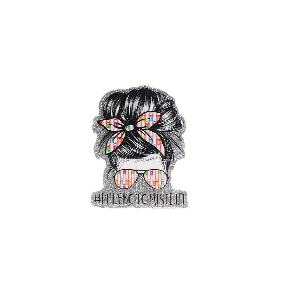 Wholesale 10pcs powder cartoon letter beverage love bag jewelry acrylic pin DIY patch accessories